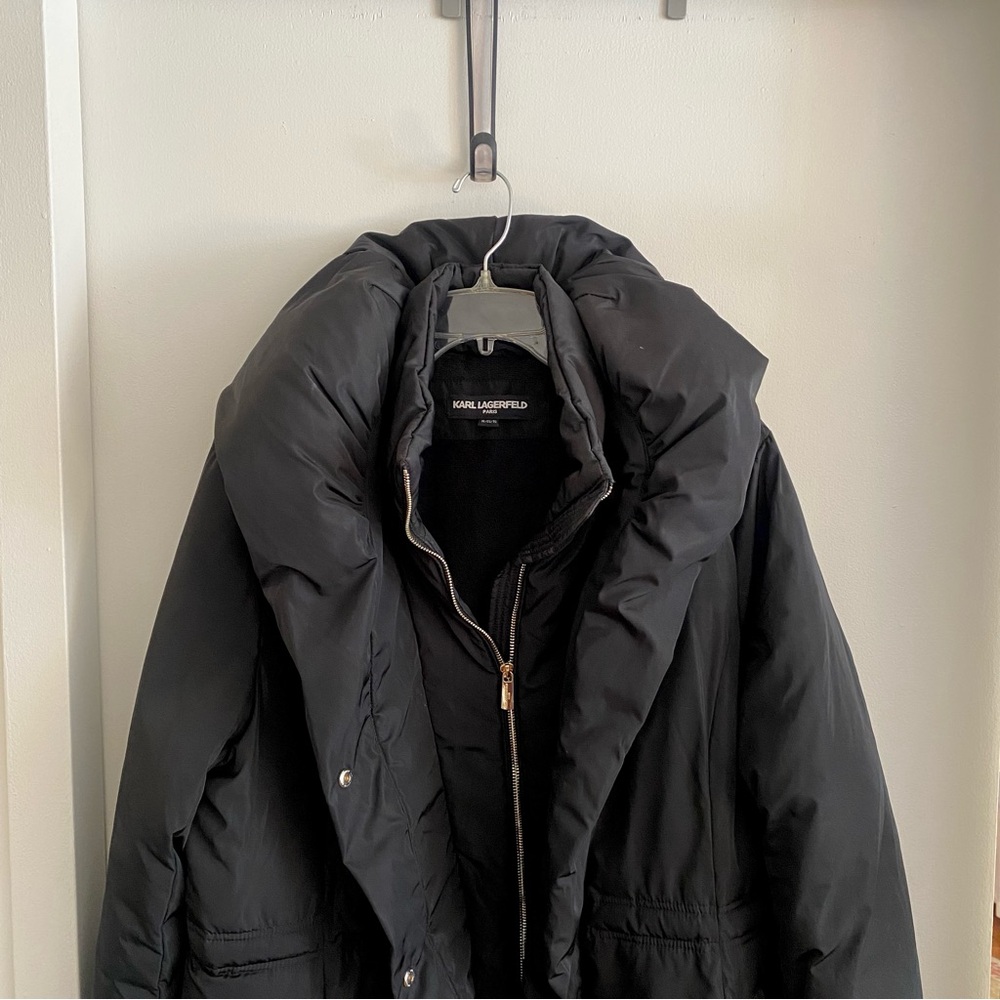Karl Lagerfeld Women's Black Puffer Coat - Picture 3 of 8